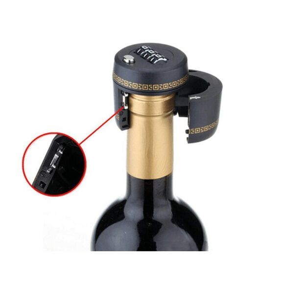 Wine & Spirit Bottle Combination Lock in Black - Picture 4 of 6